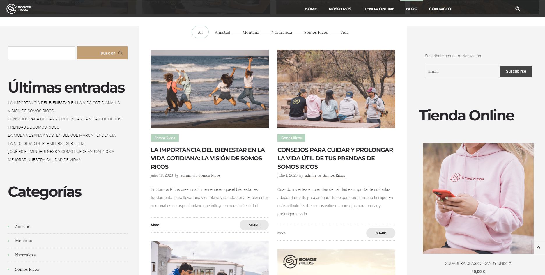 Detalle del proyecto Blog para Somos Ricos
