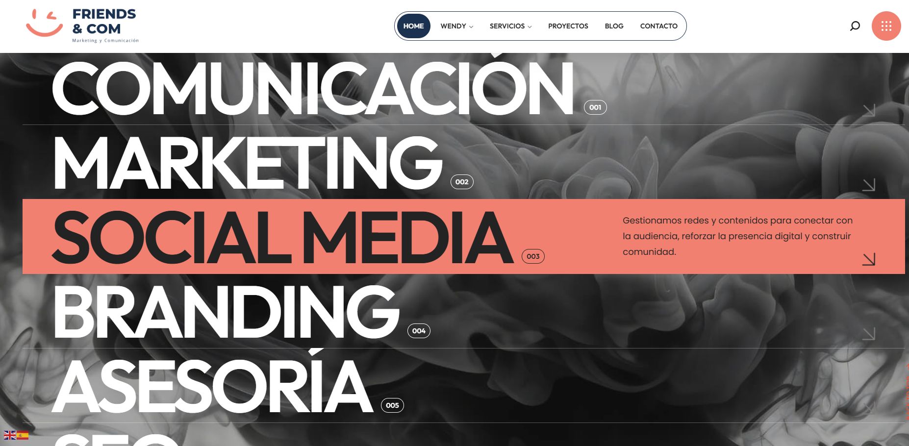 Detalle del proyecto Friends & Com