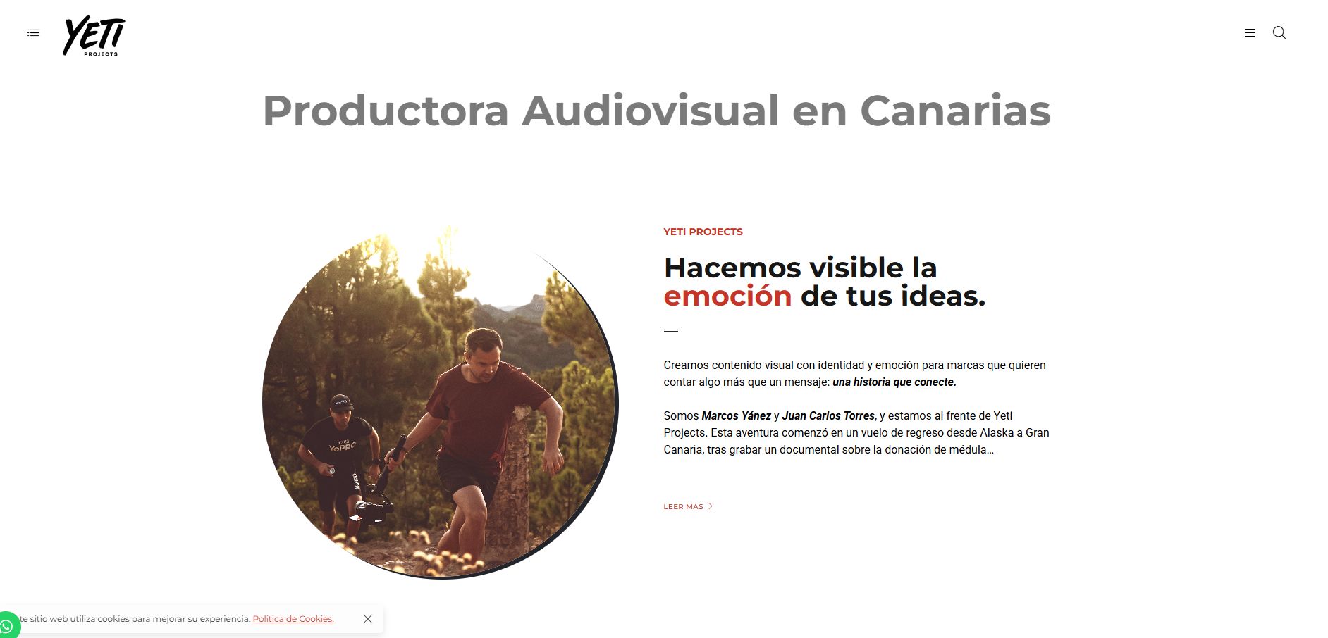 Detalle del proyecto Yeti Projects