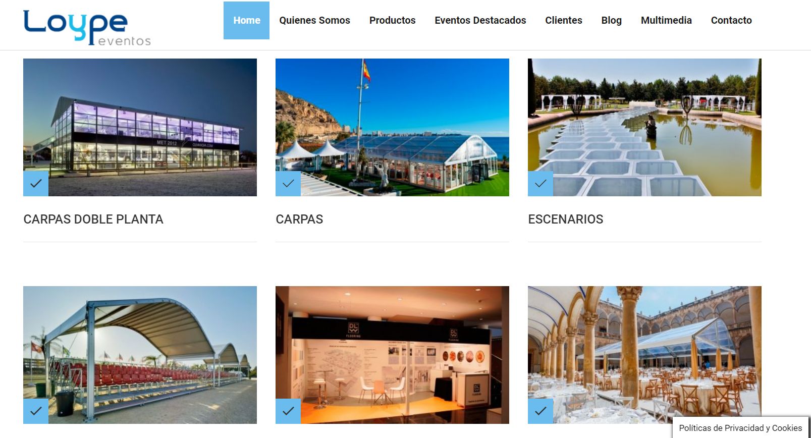 Detalle del proyecto Loype Eventos